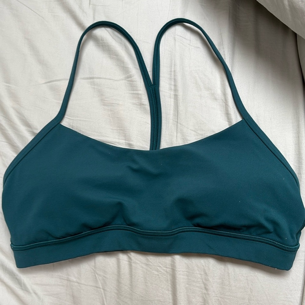 Lululemon Flow Y Bra Nulu Light Support A-C Cups Storm Teal Size 10